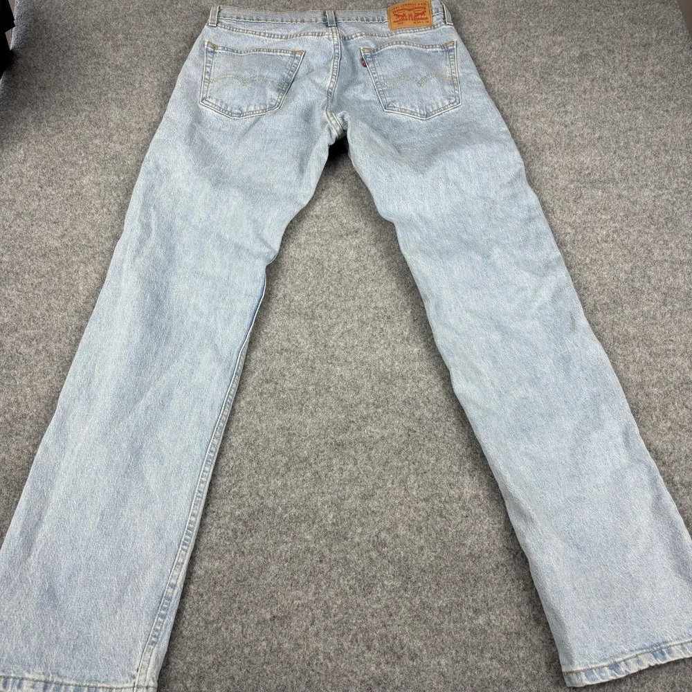 Levi's 505 Jeans Mens 34x34 Light Wash Straight Leg Faded Blue Denim‎ Classic